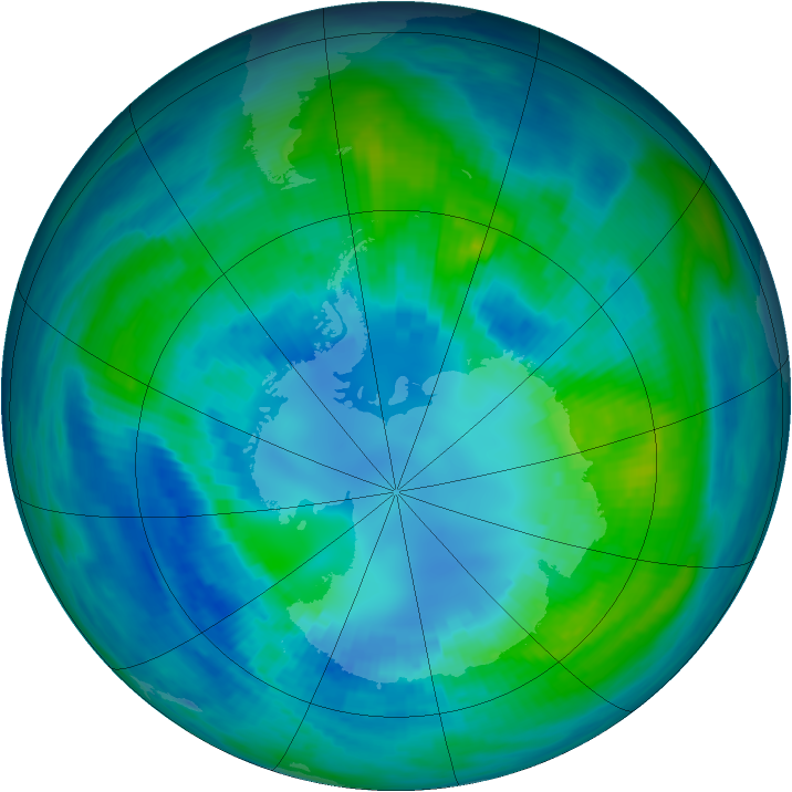 Antarctic ozone map for 17 April 1985